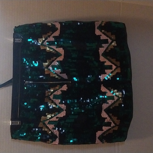 Multicolor Sequin Mini Skirt Size 6 - Picture 4 of 8